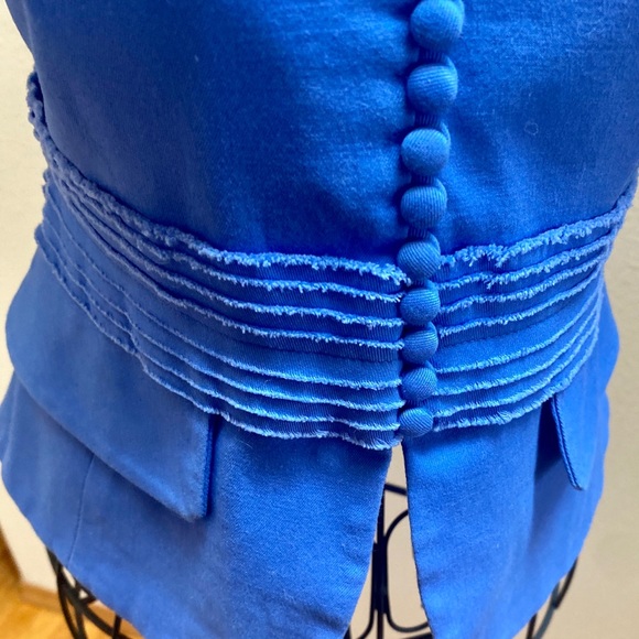 🪻 NWOT BCBG Max Azria Blue Cap Sleeve Button Front Blazer | XS - Picture 8 of 12